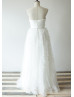 Strapless Ivory Tulle Special Wedding Dress With Ruffles